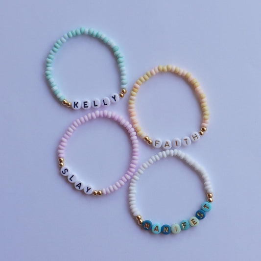 *Personalized* Porcelain Beaded Bracelet