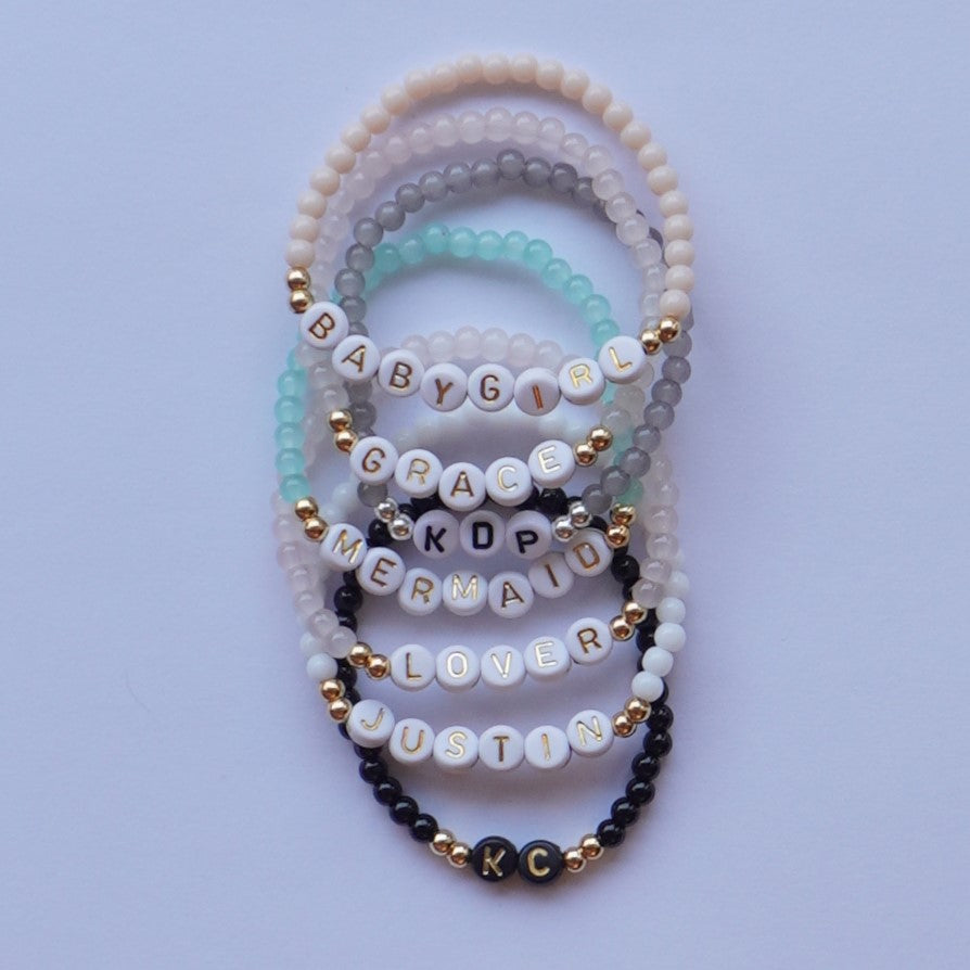 *Personalized* Glass Beaded Bracelet