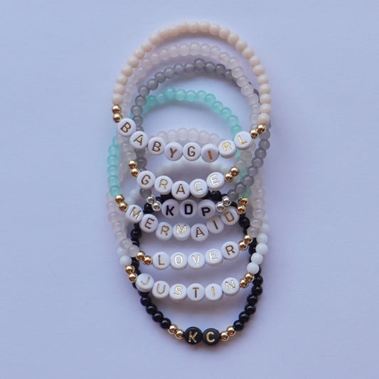 *Personalized* Glass Beaded Bracelet