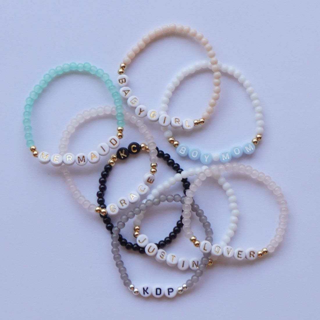 *Personalized* Glass Beaded Bracelet