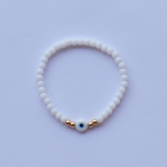 White Evil Eye Bracelet